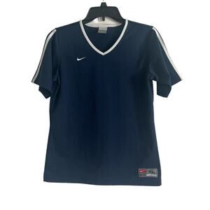 Nike Girls Teams Jersey Blue White Stripe Athletic Sports Top- Size XL-16